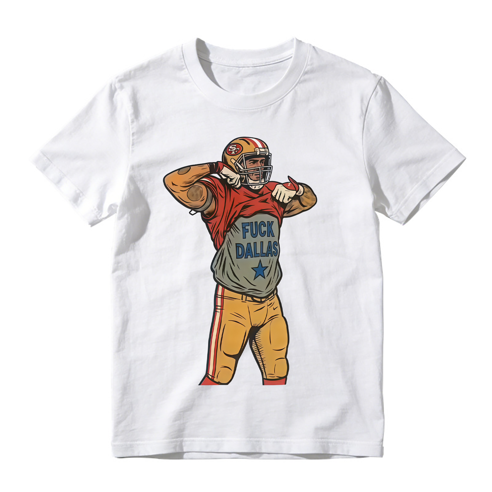 Football Player Flexing Undershirt Graphic T-Shirt
