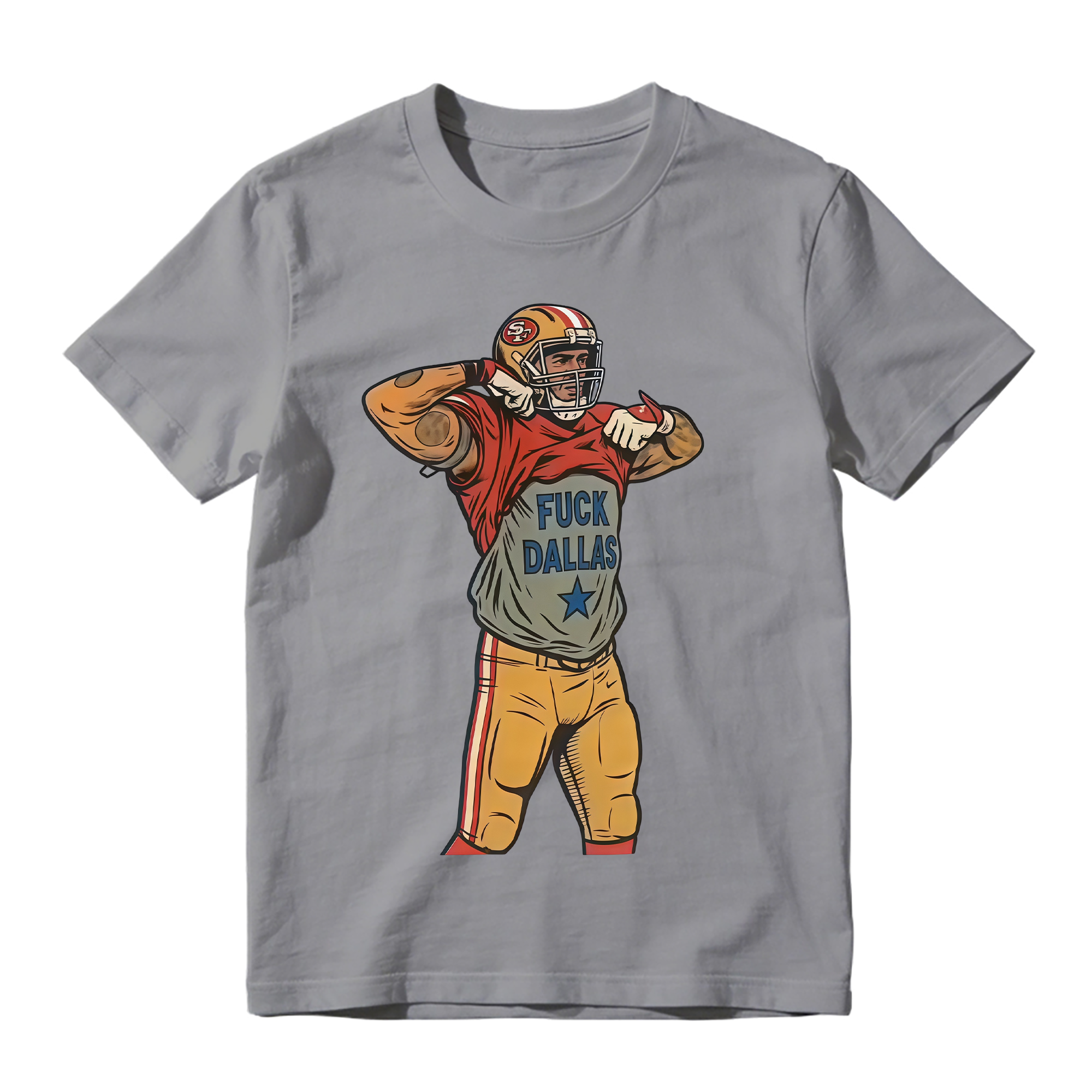 Football Player Flexing Undershirt Graphic T-Shirt