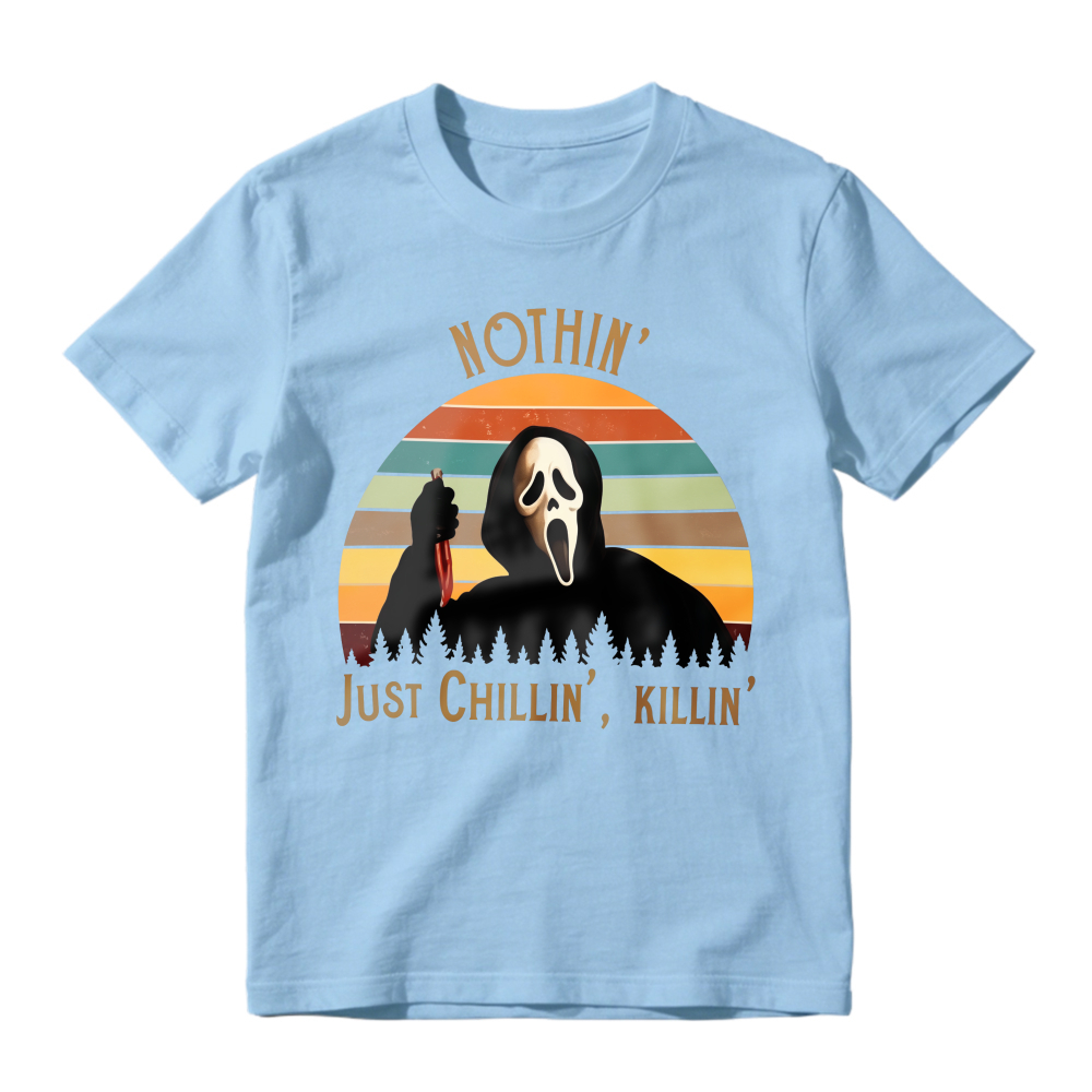 Nothin Just Chillin Killin Ghostface Horror Movie Retro Sunset Unisex Classic T-shirt