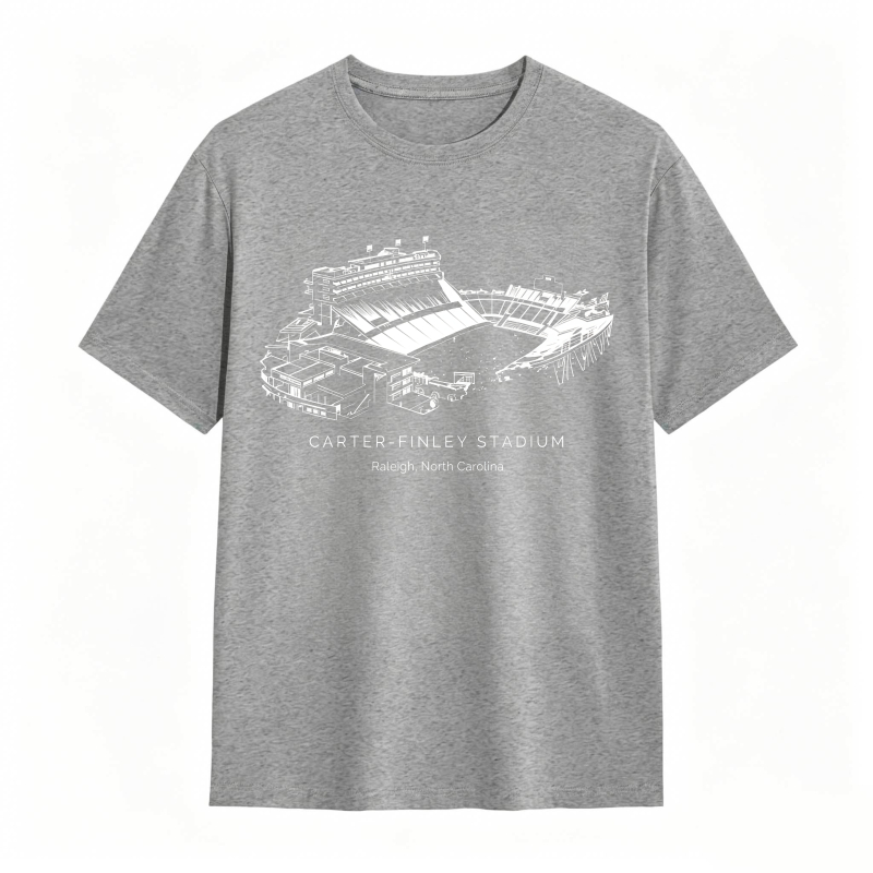 Carter Finley Stadium Raleigh North Carolina Stadium Line Art Design T-shirt