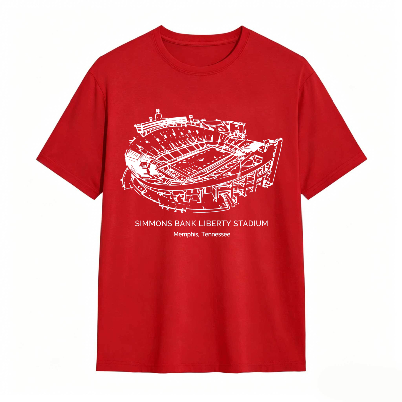 Simmons Bank Liberty Stadium Memphis Tennessee Architectural Blueprint Design T-shirt
