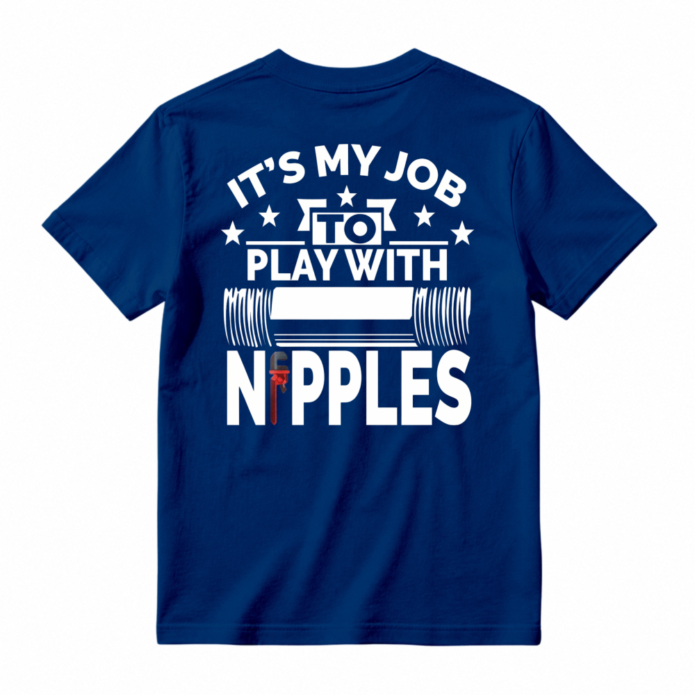 Its My Job To Play With Nipples Barbell Weightlifting Gym Humor T-shirt
