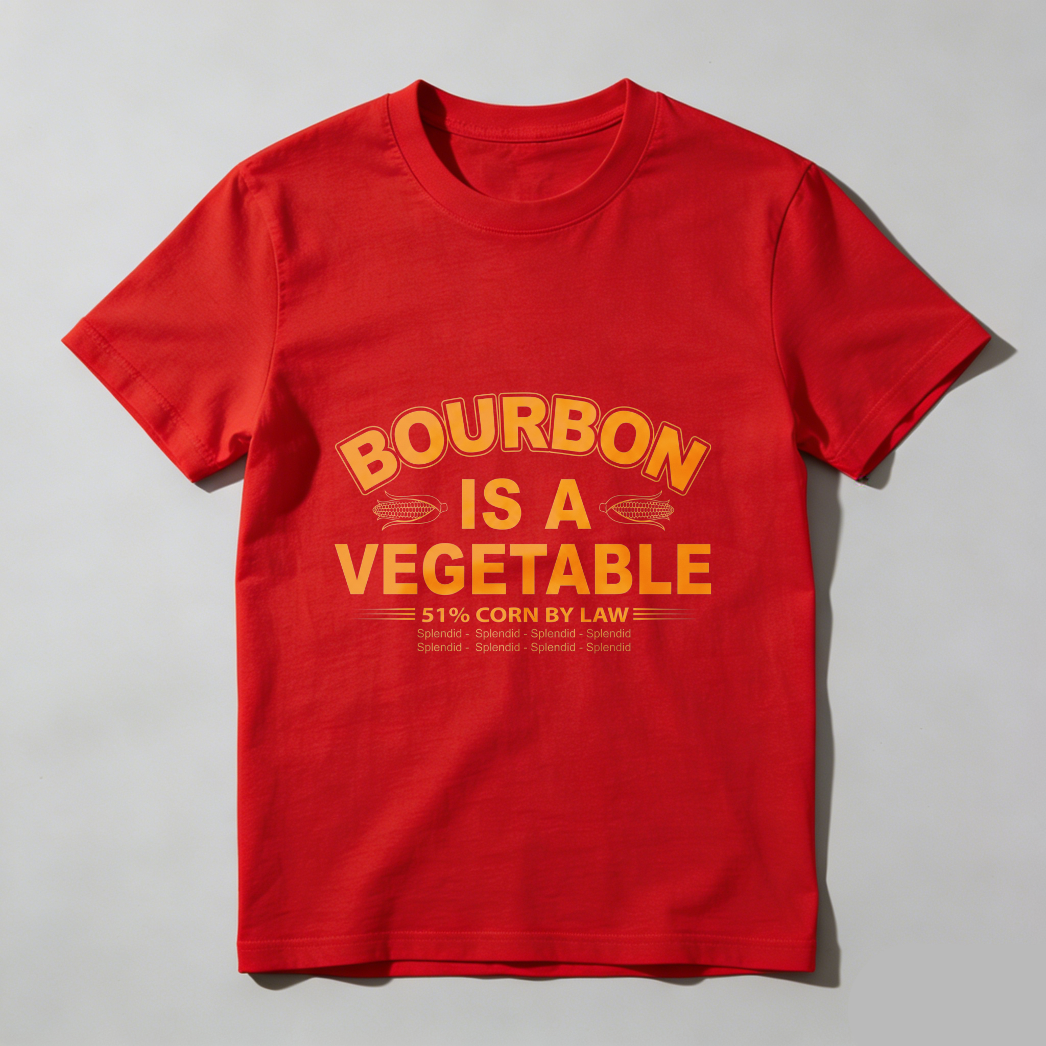 TEECURENT Bourbon Is A Vegetable 51 Percent Corn By Law Pure Cotton Short Sleeve T Shirt