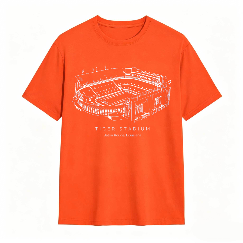 Tiger Stadium Detroit Michigan Architecture Line Drawing T-shirt