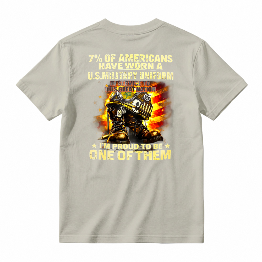 Proud American Military Veteran Service Graphic Tee Design tshirt 100% cotton