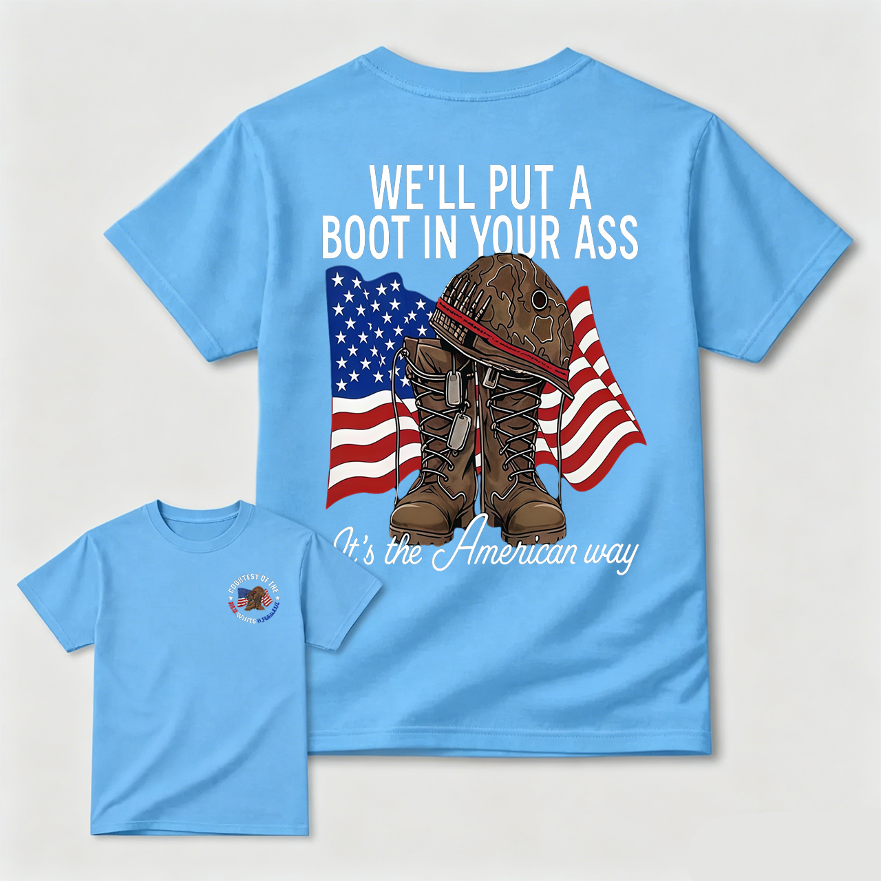 Bold American Military Graphic Tee – Show Your Patriot Pride!