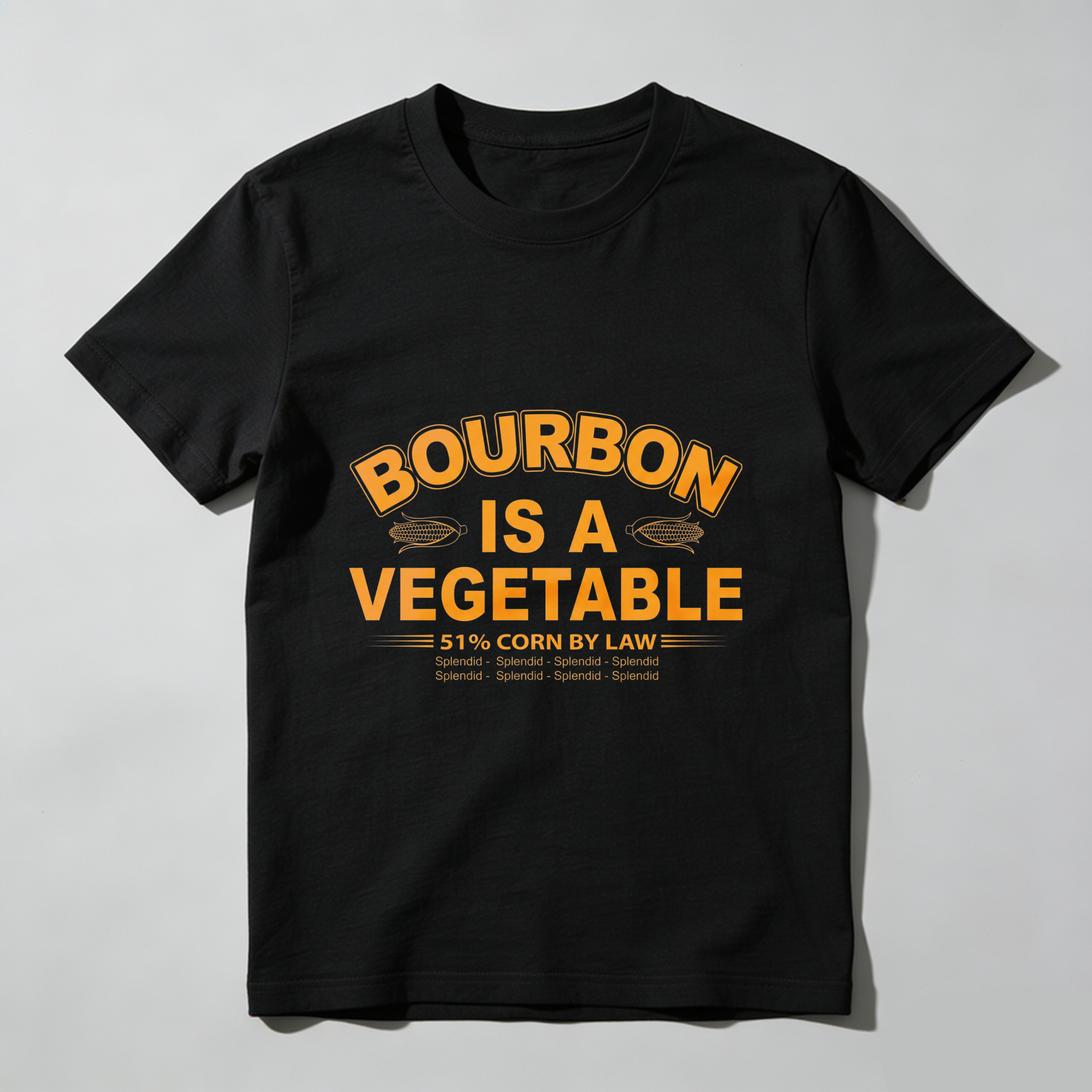 TEECURENT Bourbon Is A Vegetable 51 Percent Corn By Law Pure Cotton Short Sleeve T Shirt