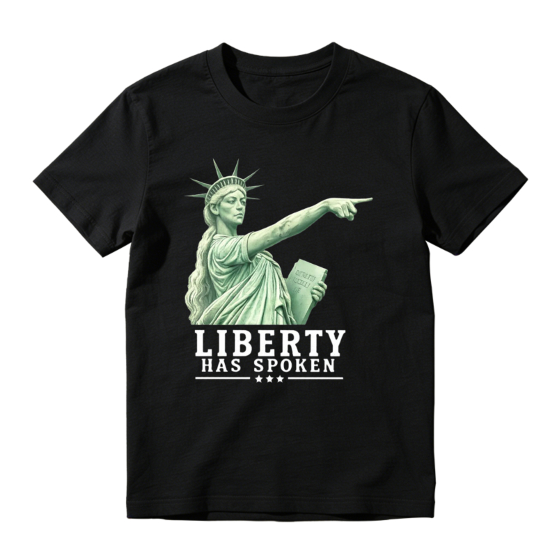 Liberty Has Spoken Statue Of Liberty Pointing Graphic Unisex Classic T-shirt