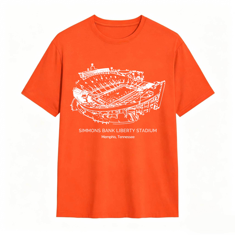 Simmons Bank Liberty Stadium Memphis Tennessee Architectural Blueprint Design T-shirt