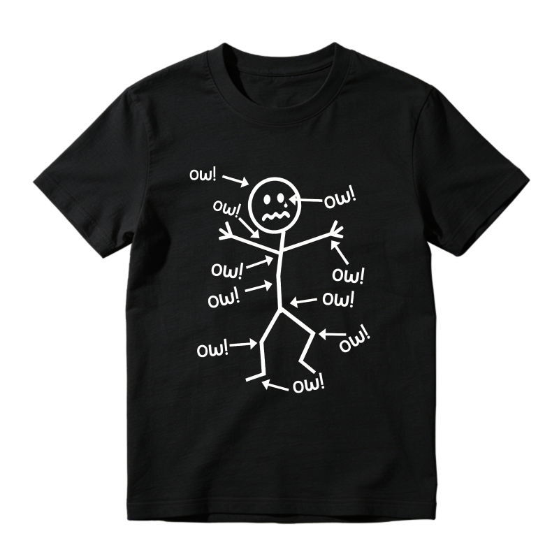 Stick Figure With Ow Exclamations T-shirt