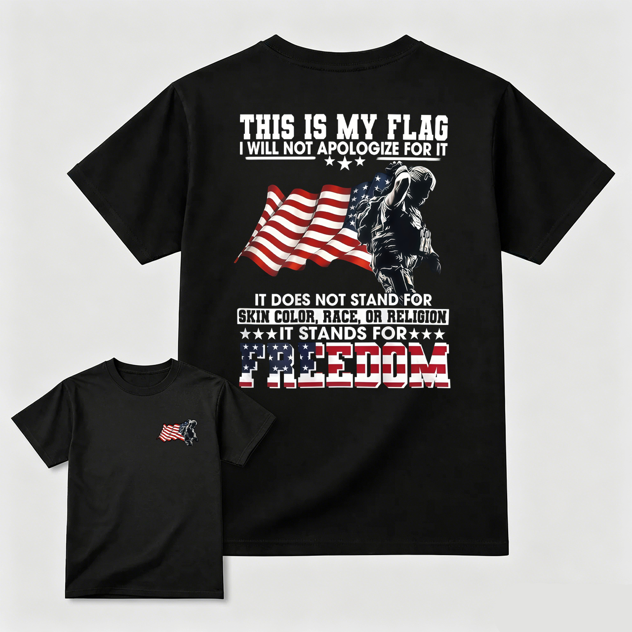 American Freedom Patriotic Graphic Tee – Proud USA Flag Statement Shirt