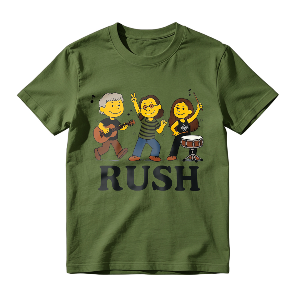 Rush Band Cartoon Characters Music Group Unisex Classic T-shirt