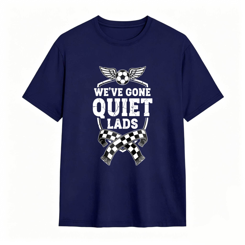 Weve Gone Quiet Lads Soccer Ball Wings And Checkered Flag Design Unisex Classic T-shirt