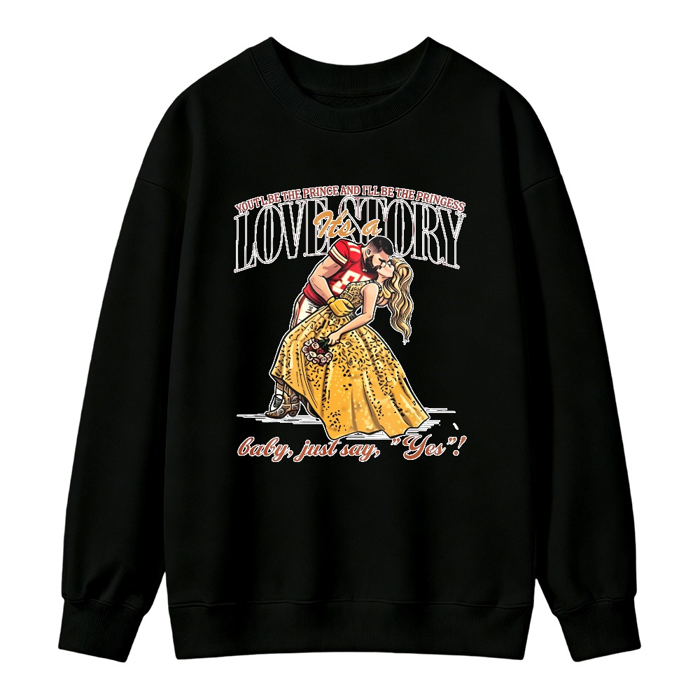 Love Story Romantic Couple Illustration Sweatshirt