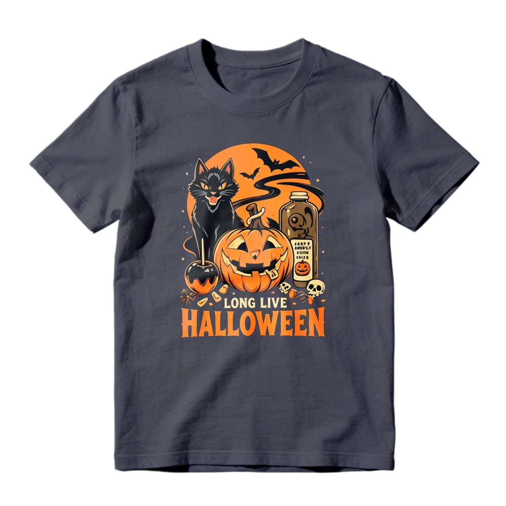 Halloween Pumpkin Cat Bat Skull Long Live Halloween Unisex Classic T-shirt