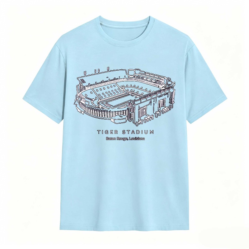 Tiger Stadium Detroit Michigan Architecture Line Drawing T-shirt