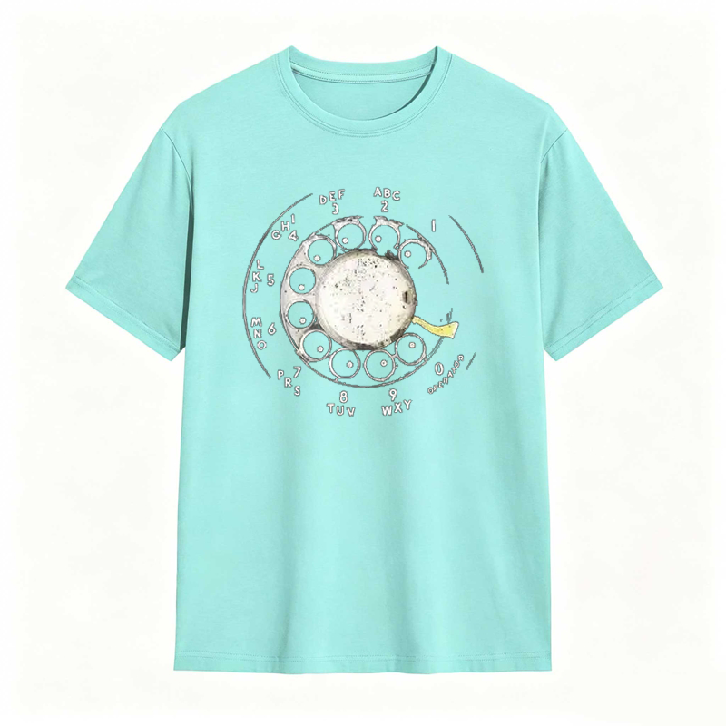 Vintage Rotary Phone Dial Pattern T-Shirt
