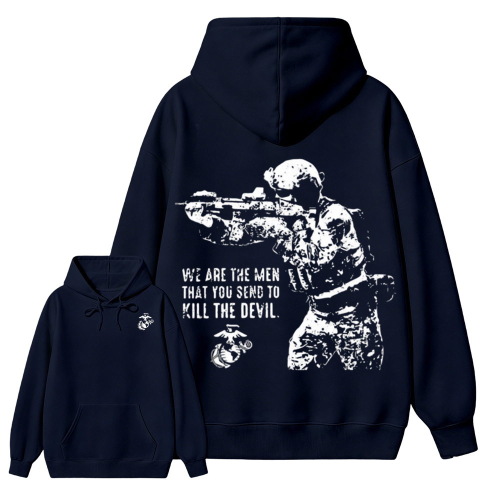 USMC We Are The Men That Kill The Devil Double Sided Hoodie