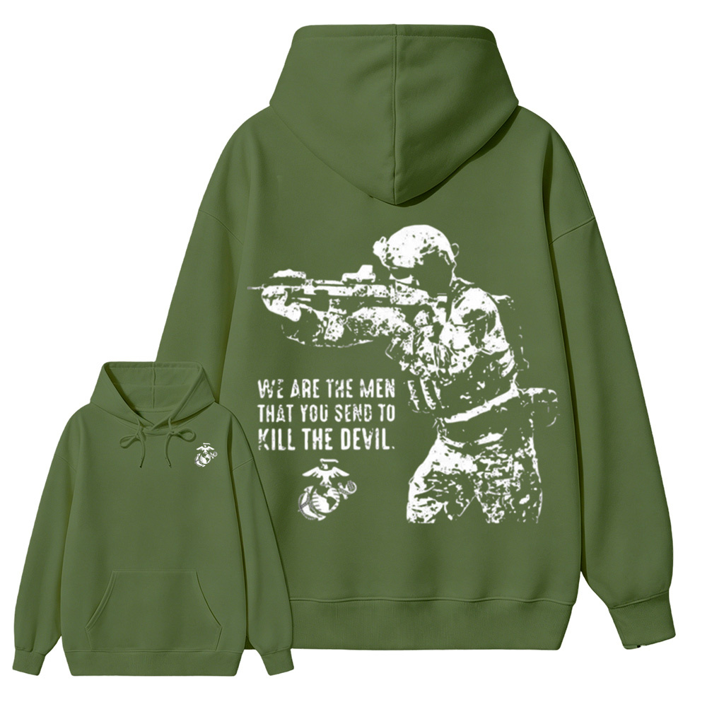 USMC We Are The Men That Kill The Devil Double Sided Hoodie