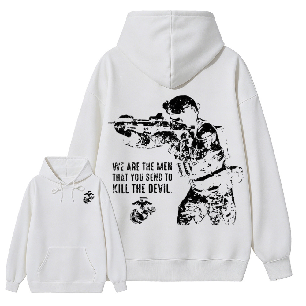 USMC We Are The Men That Kill The Devil Double Sided Hoodie