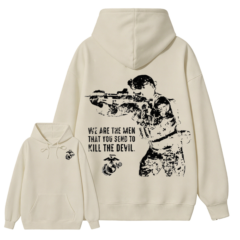 USMC We Are The Men That Kill The Devil Double Sided Hoodie