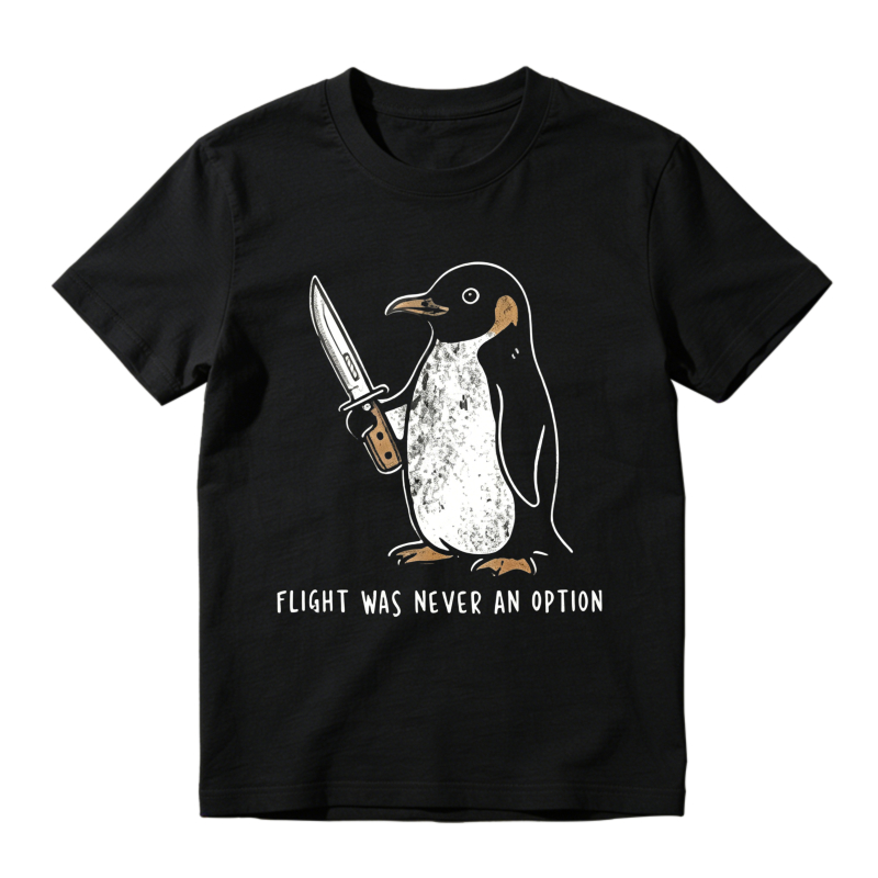 Penguin Holding Knife Flight Was Never An Option  Classic T-shirt