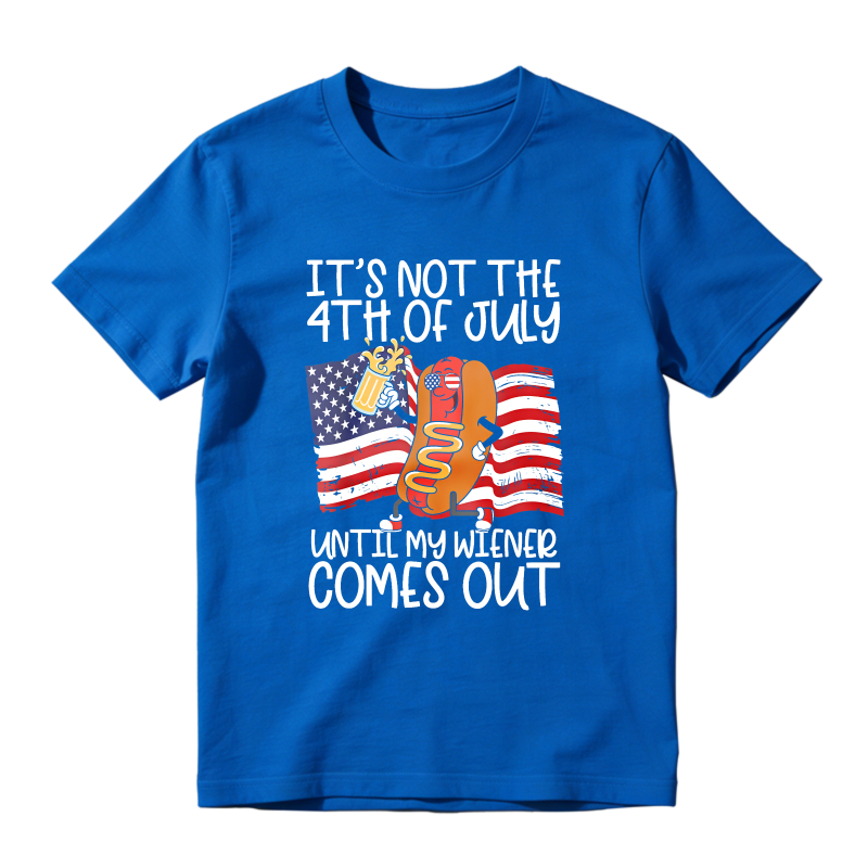 Fourth Of July Hot Dog And American Flag Design Unisex Classic T-shirt