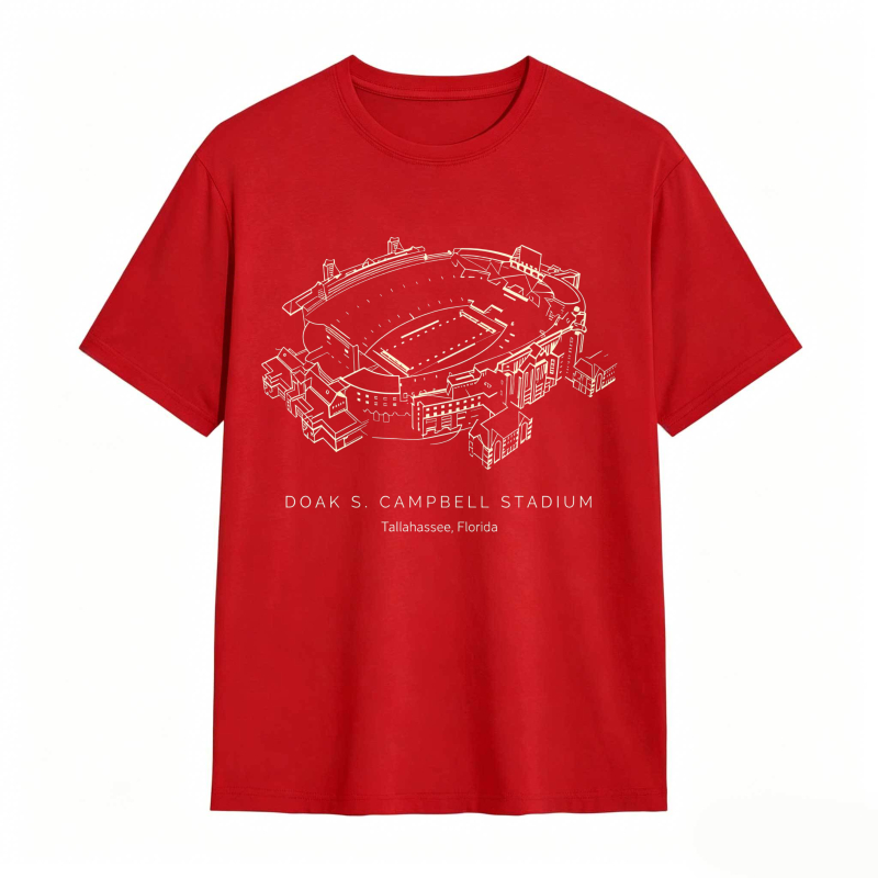 Doak S Campbell Stadium Tallahassee Florida Architectural Blueprint Design T-shirt