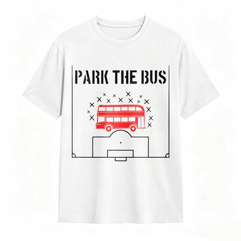 Park The Bus Football Strategy With Red Double Decker Bus Unisex Classic T-shirt