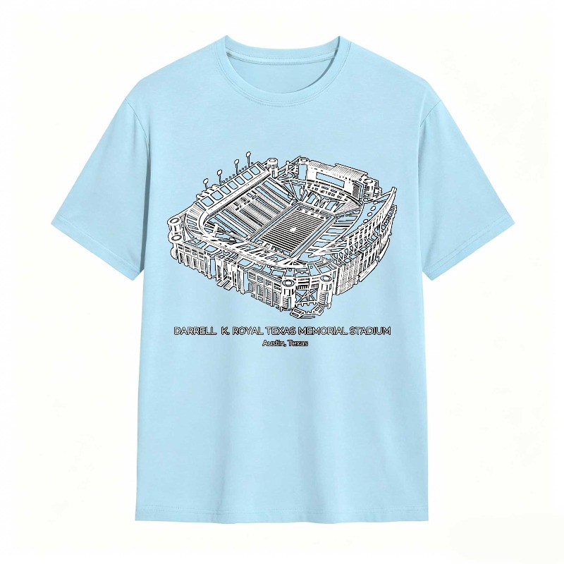 Darrell K Royal Texas Memorial Stadium Austin Texas Architectural Sketch T-shirt