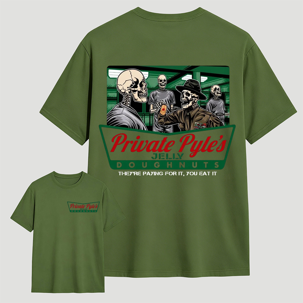  "They're Paying For It, You Eat It" Skeleton Military Graphic T-Shirt 