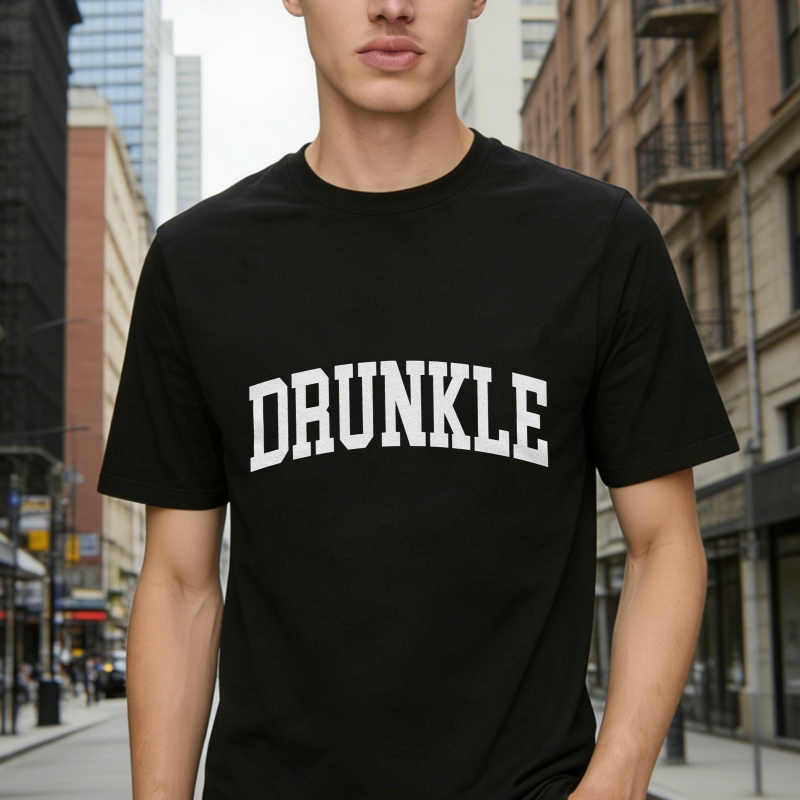 Drunkle Text Graphic T-shirt