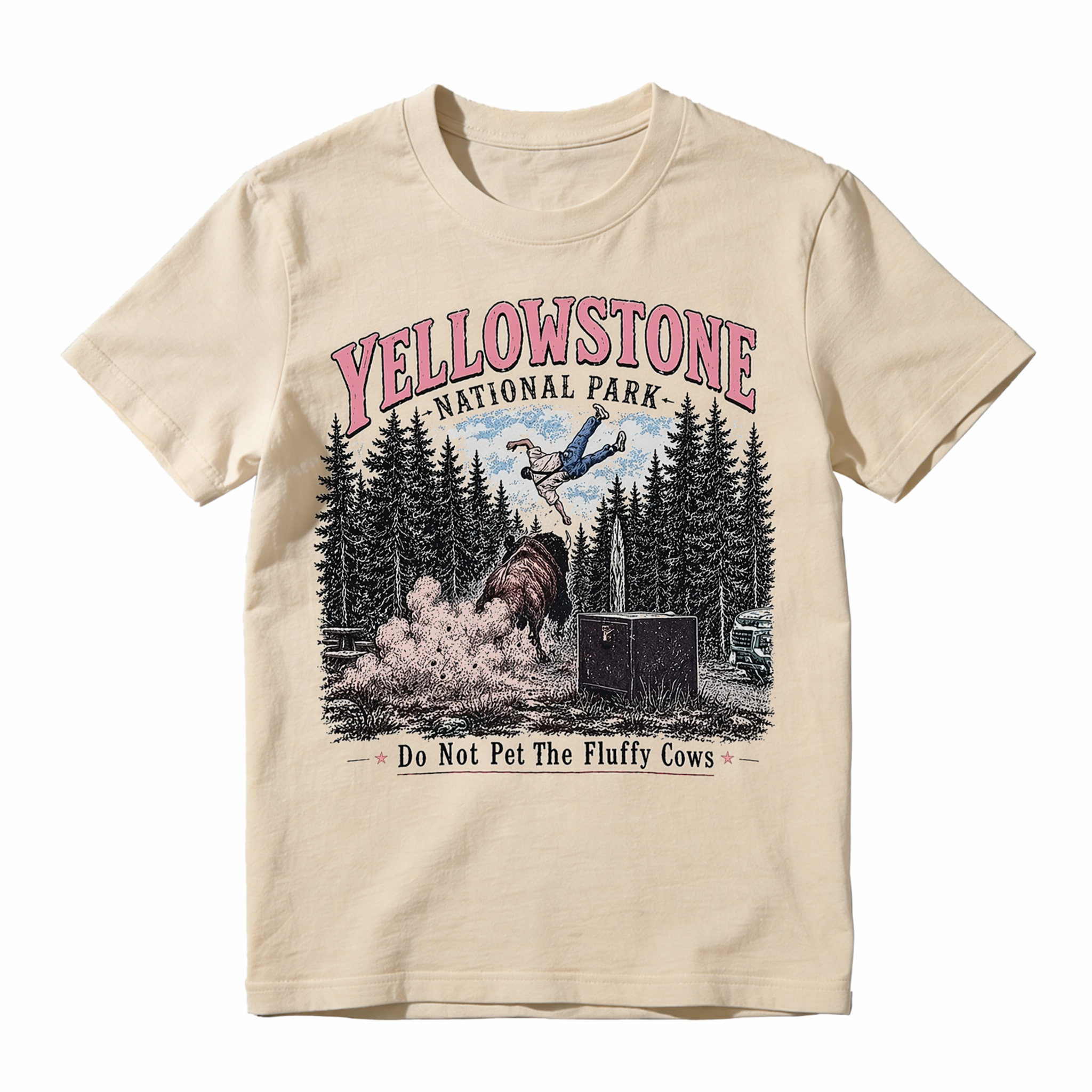 Do Not Pet The Fluffy Cows Funny T-Shirt |Yellowstone National Park Funny Graphic T-Shirt
