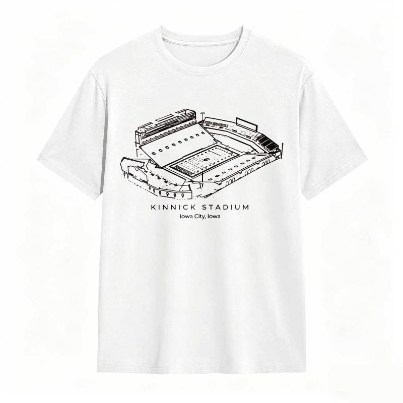 Kinnick Stadium Iowa City Iowa Architectural Blueprint Design T-shirt