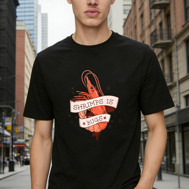 Shrimps Is Bugs Shrimp Heart Banner Graphic Unisex Classic T-shirt