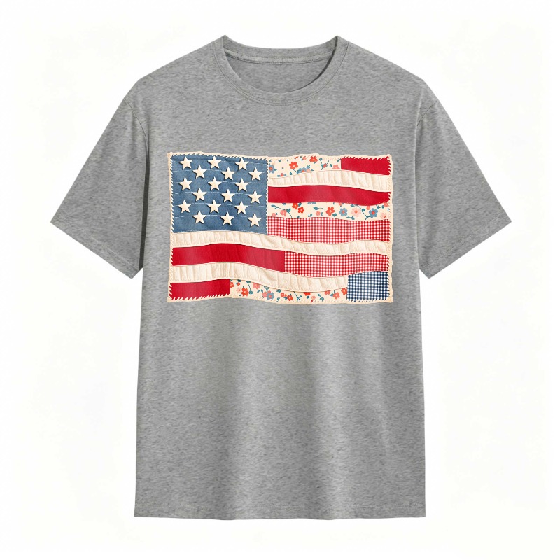 American Flag Patchwork Design Unisex Classic T-shirt