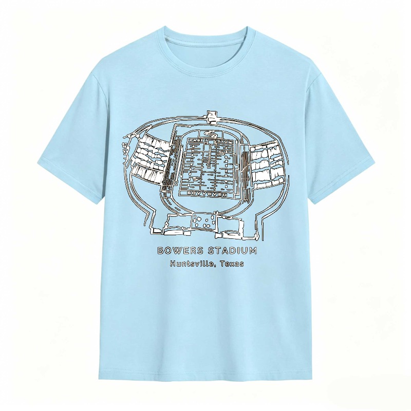Bowers Stadium Huntsville Texas Map Design T-shirt