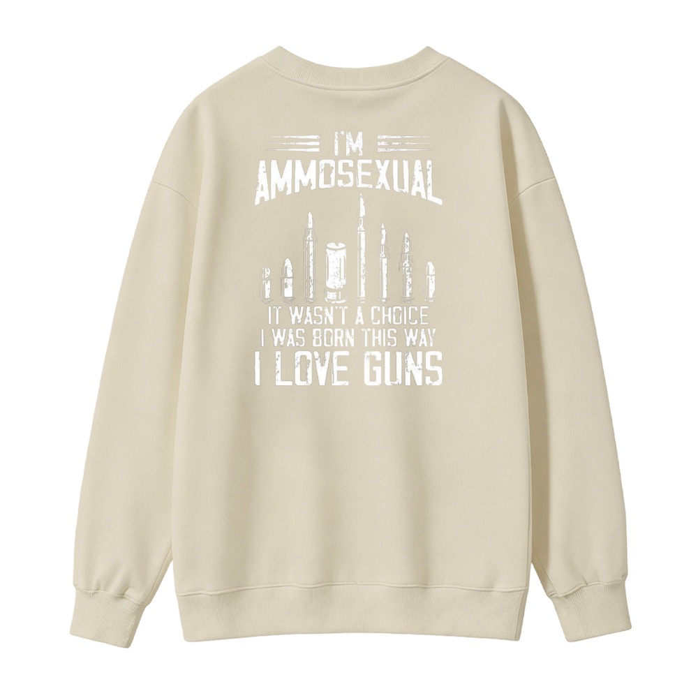 I Love Guns Ammunition Graphic Print Sweatshirt