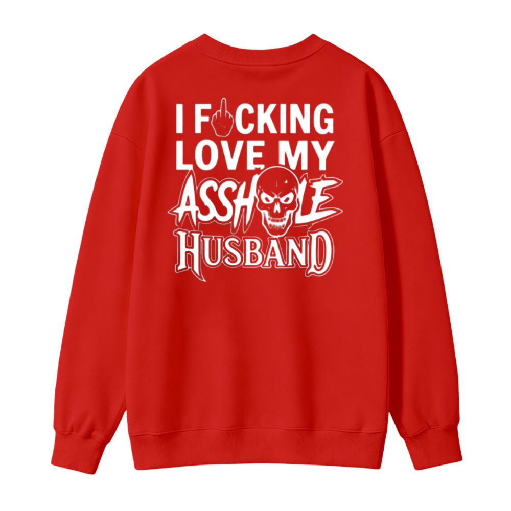 Funny Skull Graphic I Love My Husband Sweatshirt