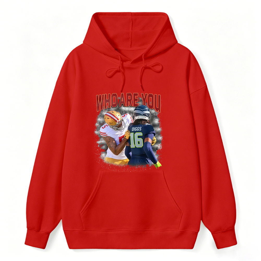 Who Are You Number 16 Football Player Graphic Hoodie