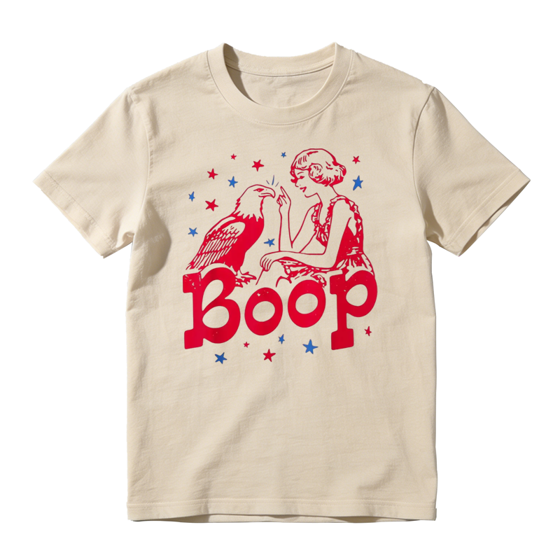 Boop The Eagle Retro America 4th of July Patriotic Graphic T-Shirt