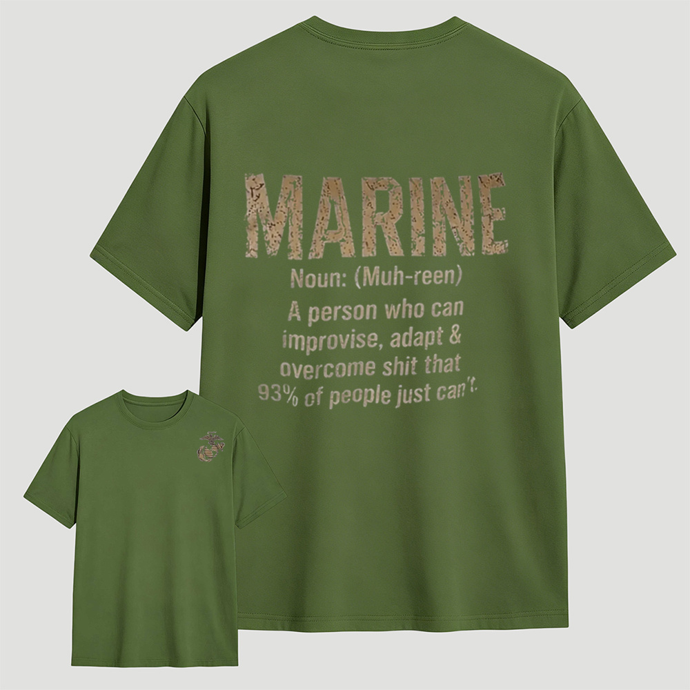 Funny MARINE Definition USMC Double Sided Tee