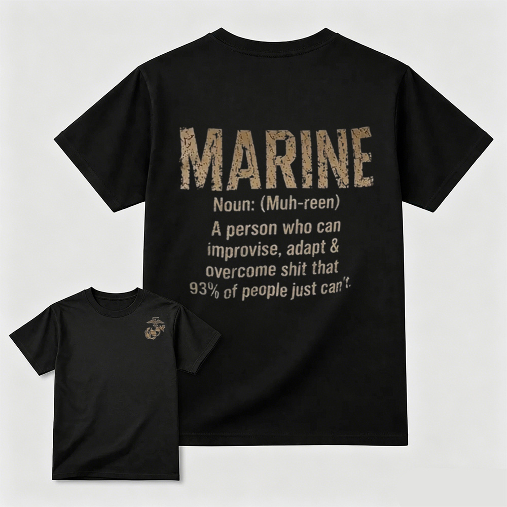 Funny MARINE Definition USMC Double Sided Tee