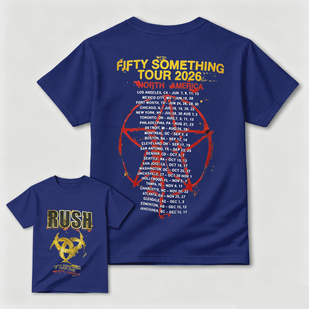 Rush Fifty Something Tour 2026 North America Official Concert Poster T-Shirt