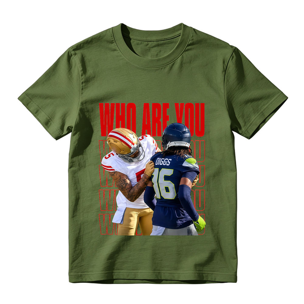 Who Are You Graphic Shirt, Football Rivalry Print Tee, Funny Game Day T-Shirt, Red Lettering Unisex Sports Fan Gift, Casual Top