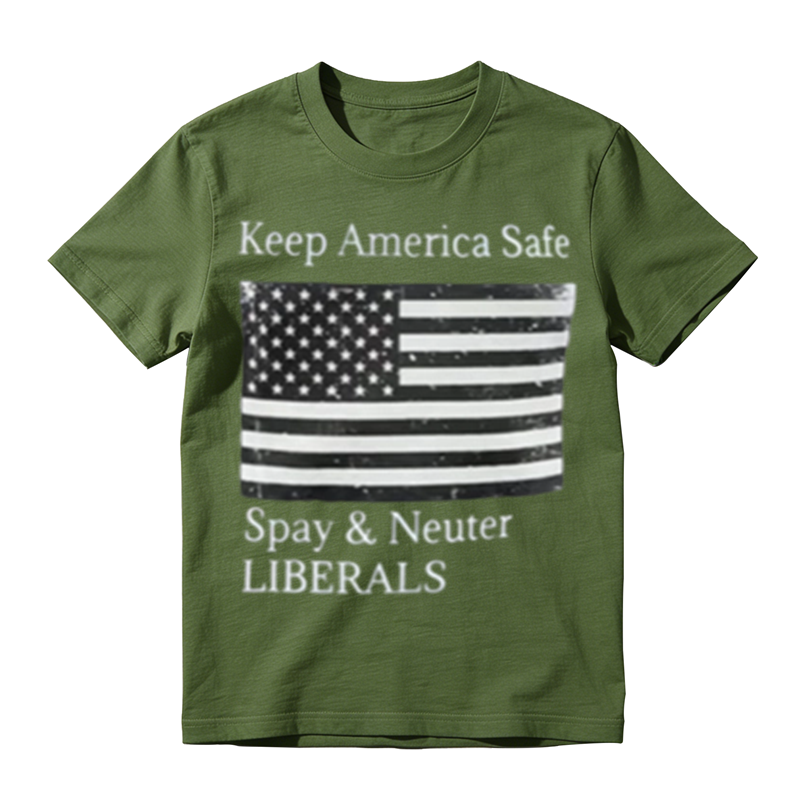 Keep America Safe Spay & Neuter Liberals Graphic T-Shirt