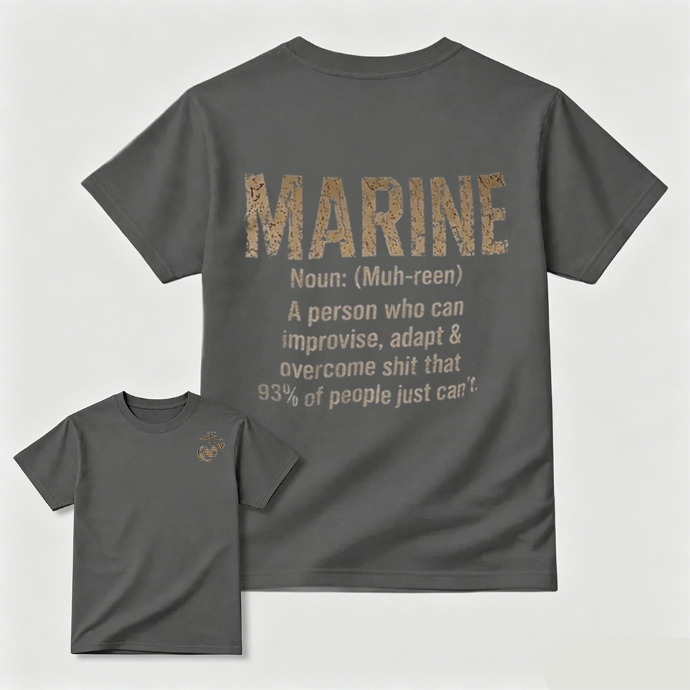 Funny MARINE Definition USMC Double Sided Tee