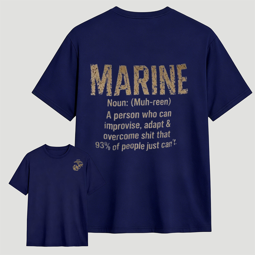 Funny MARINE Definition USMC Double Sided Tee