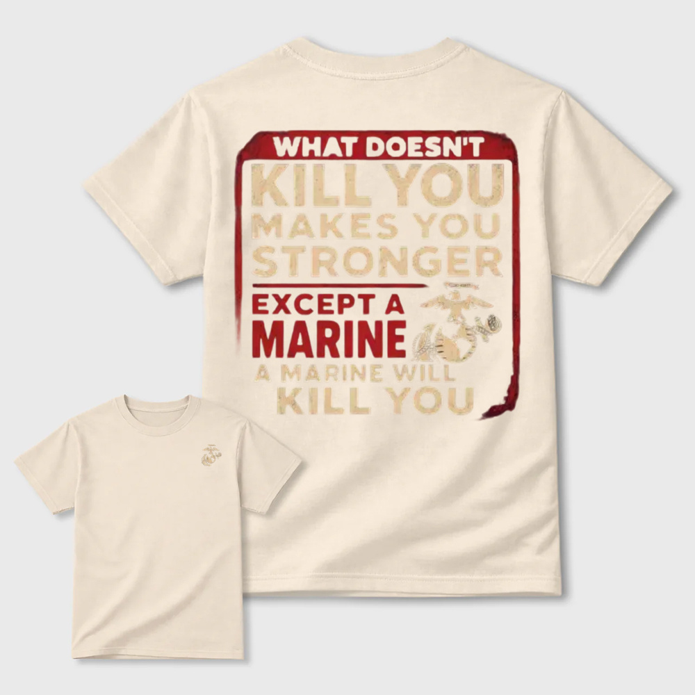 Funny USMC Marine Joke Double Sided Graphic Tee