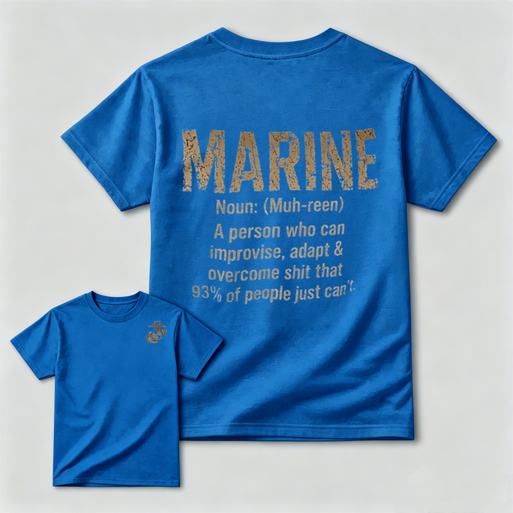Funny MARINE Definition USMC Double Sided Tee